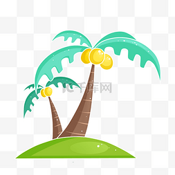 夏日绿色椰子树海岛
