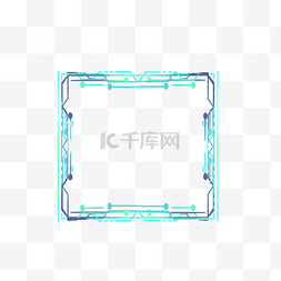 蓝紫色科技正方形机械边框