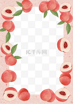 水果边框图片_桃子边框
