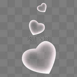 黑色边框的心形图片_浪漫心形气球元素