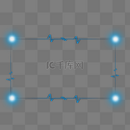 蓝色方形科技边框图片_蓝色科技边框