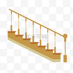 楼梯楼房图片_黄色简约楼梯插图