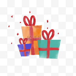 彩色盒子简单可爱礼物礼物盒