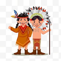原住民图片_手绘站立的原住民