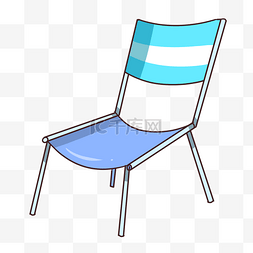 沙滩椅图片_蓝色简约沙滩椅插图