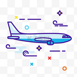 航空小图标图片_扁平交通工具飞机小图标