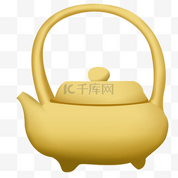 紫砂水壶图片_茶文化饮茶茶壶插画