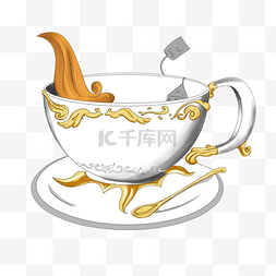 杯子花纹图片_金色花纹咖啡杯