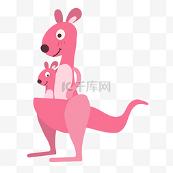 粉色动物袋鼠