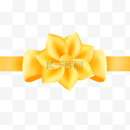 金色丝带花装饰图片_圣诞节金色丝带花