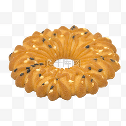 酥饼食品图片_黄色环形饼干