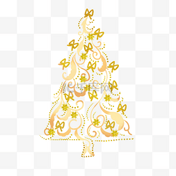 蝴蝶结花纹圣诞树