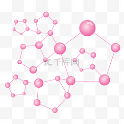 分子链图片_粉色分子链