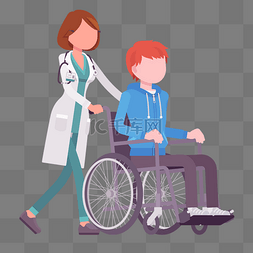 坐轮椅的病人图片_医生推着坐轮椅的病人