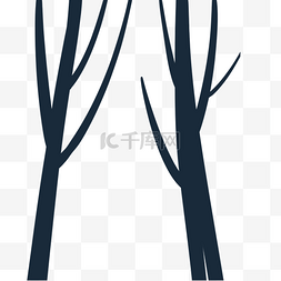树木免扣PNG图图片_卡通黑色树木免扣图