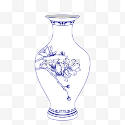 瓷器插画图片_古风青花瓷瓷器花瓶