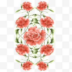 红色刺绣花朵花纹装饰