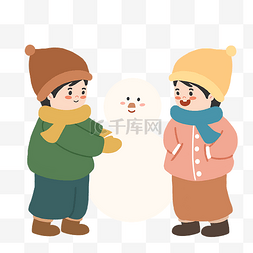 放寒假图片_放寒假堆雪人儿童