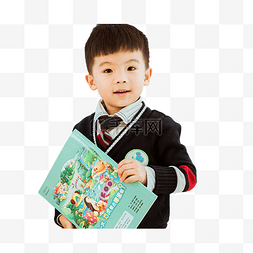 学习男孩图片_手里拿着书的小男孩