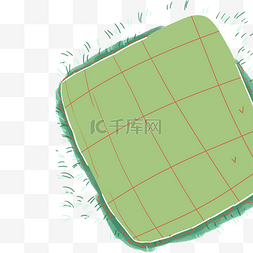 绿色圆角植物床单元素