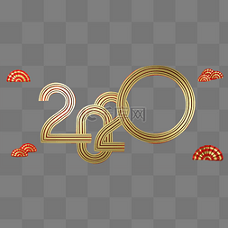 2020金色创意图片_创意几何线条2020