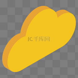 黄色创意圆弧科技云元素
