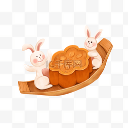 卡通中秋兔子月饼图片_中秋节月饼兔子
