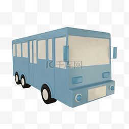 c4d立体蓝色公交车免费下载