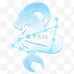 十二星座带星象图透明剪影系列之摩羯星座PNG素材