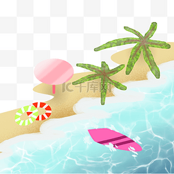 大海沙滩椰子树图片_大海海滩椰子树