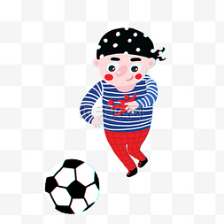 卡通踢足球小男孩图片_踢足球的小孩子免抠图