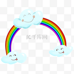 天气气象彩虹插画