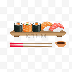 日式寿司卡通图片_卡通日本料理PNG下载