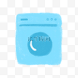 滚筒洗衣机插画图片_蓝色滚筒洗衣机ui图标