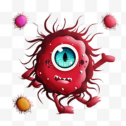 大肠杆菌结构简图图片_红色独眼斑点毛绒细菌