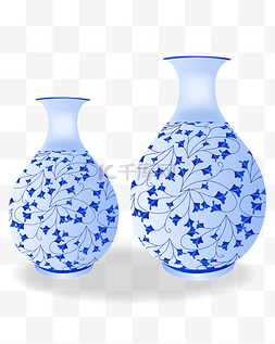 蓝色花瓶图片_蓝色的青花瓷