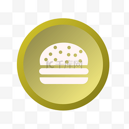 美食按钮图片_卡通汉堡包图标免抠图