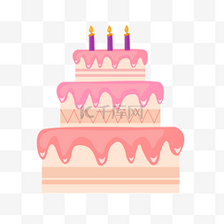生日蛋糕素材图片_粉色生日蛋糕