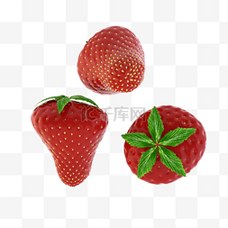 新鲜的草莓图片_新鲜的立体草莓