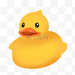 鸭子黄色图片_游水卡通鸭子插画