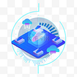 多平台操作图片_蓝色科技云数据平台装饰