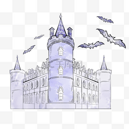 阴森的手图片_恐怖城堡蝙蝠古堡万圣节阴森建筑