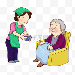躺椅的老人图片_照顾老人养老