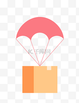 扁平化简洁线条图片_矢量扁平降落伞货物