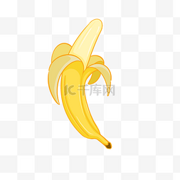 一香蕉图片_一根被打开的香蕉