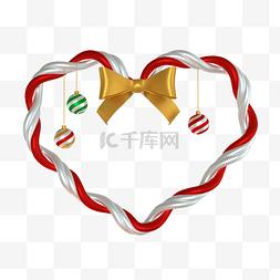 3d圣诞节日心形装饰框