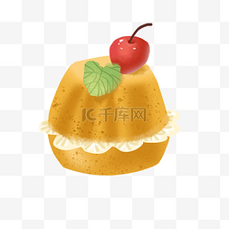 水果糕点插画图片_鸡蛋糕美味小蛋糕手绘