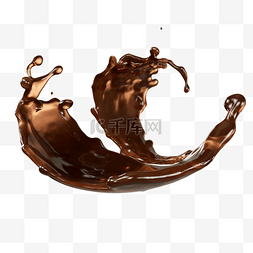 棕色3d图片_3d立体飞舞咖啡元素