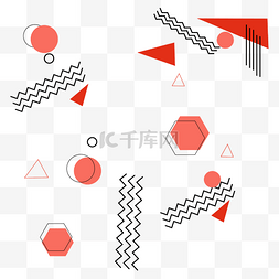 三角形不规则线条图片_简约几何图案孟菲斯