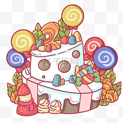 可爱糖果生日蛋糕